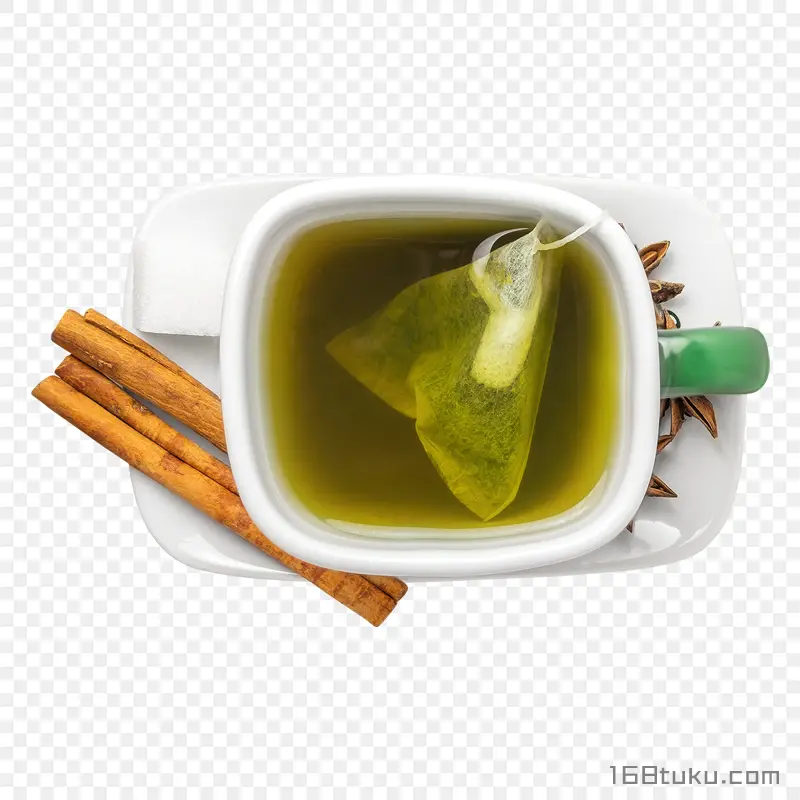 白茶袋泡茶茶杯免抠素材png免费下载