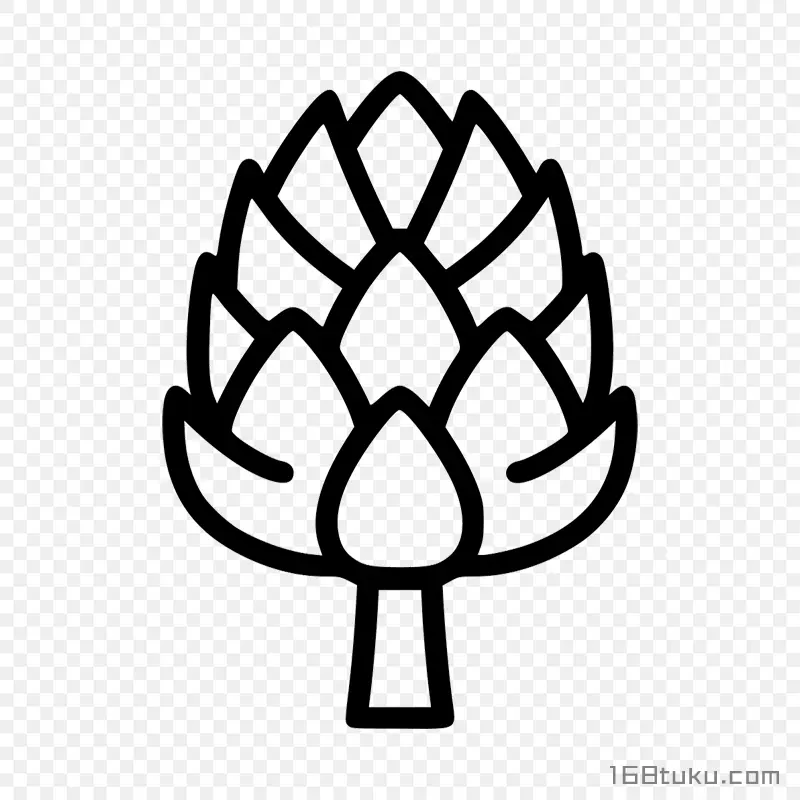 简笔画菜蓟洋蓟朝鲜蓟蔬菜png素材免抠