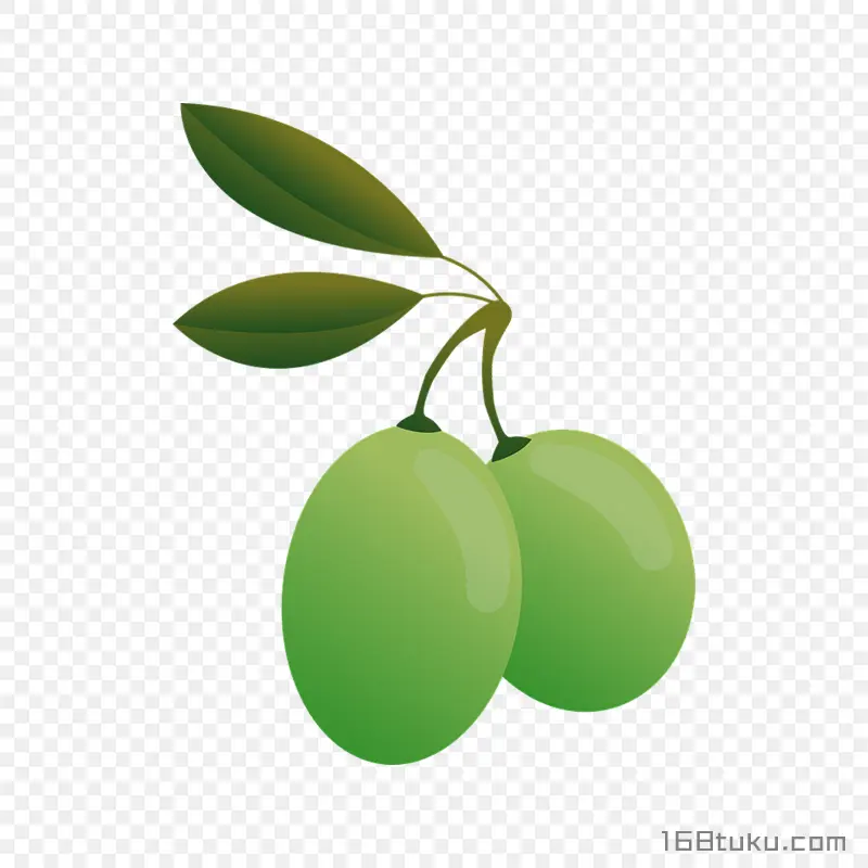 手绘橄榄黄榄青果png素材