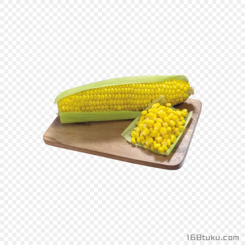 玉米玉米棒玉米粒菜板png素材