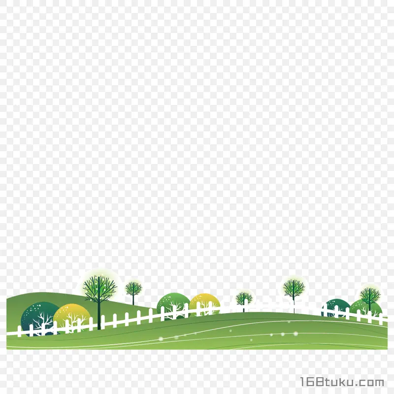 卡通花草草地