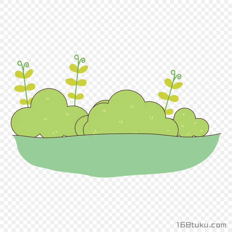 卡通花草草丛