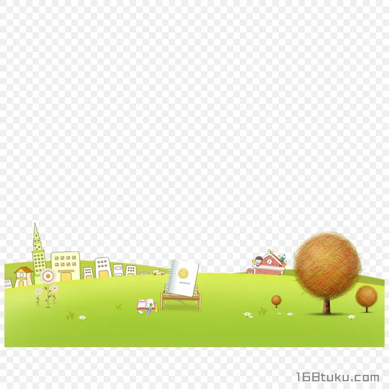 卡通草原草地