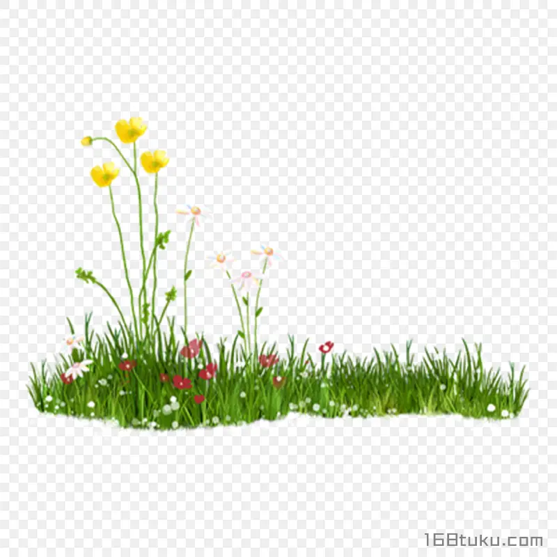 卡通花草草丛
