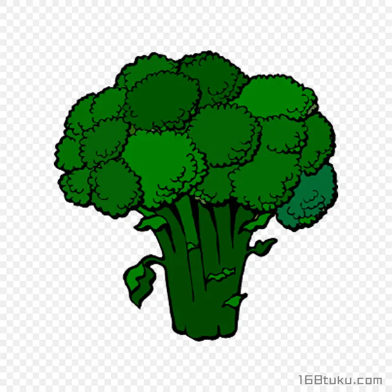 手绘西兰花花椰菜png素材