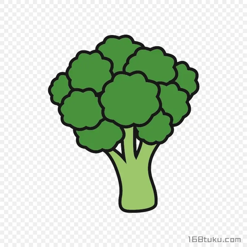 手绘西兰花花椰菜png素材