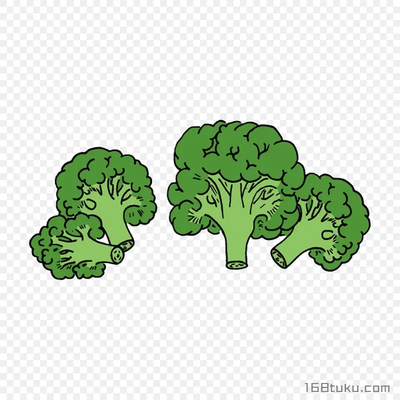 手绘西兰花花椰菜png素材