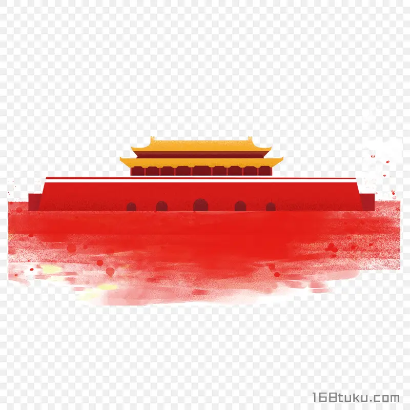 天安门红色背景鸽子png素材