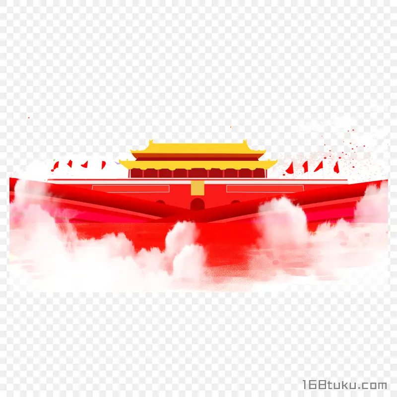 天安门国旗云海png素材