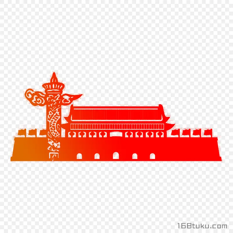天安门国旗红色爱国png素材