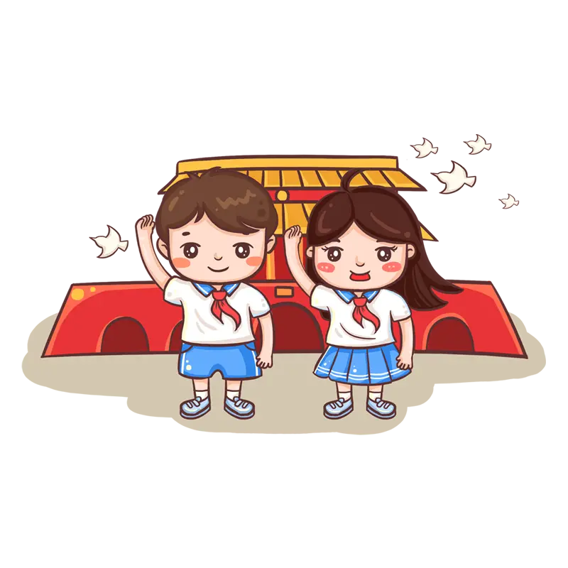 天安门鸽子敬礼少先队png素材