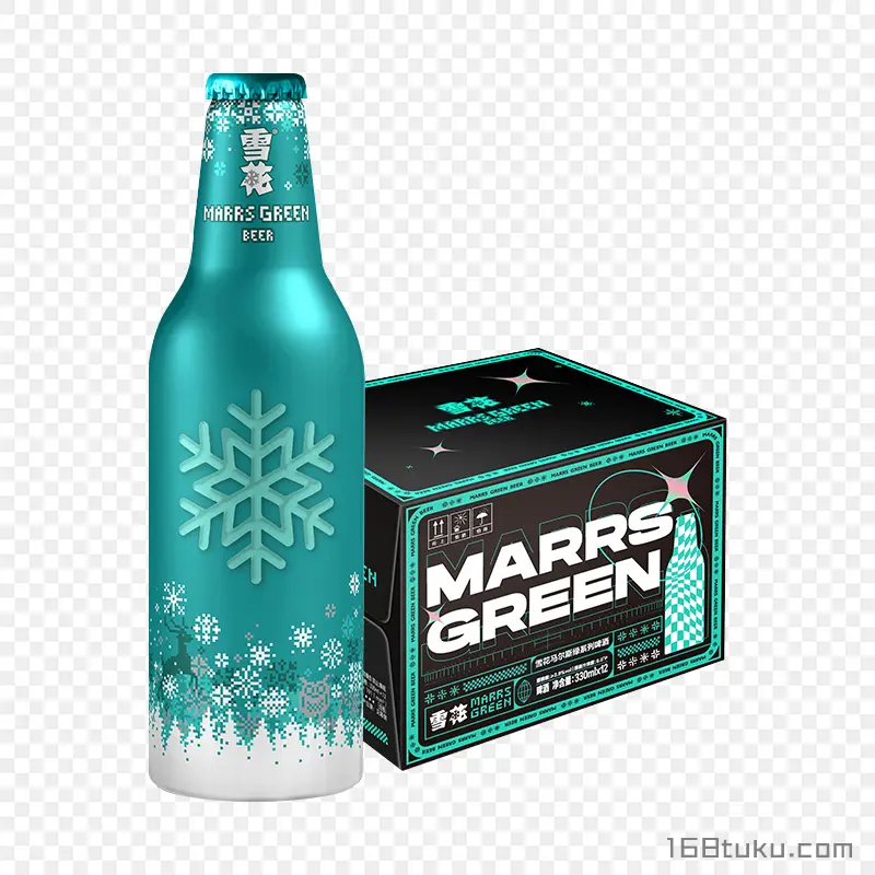雪花马尔斯绿瓶装啤酒