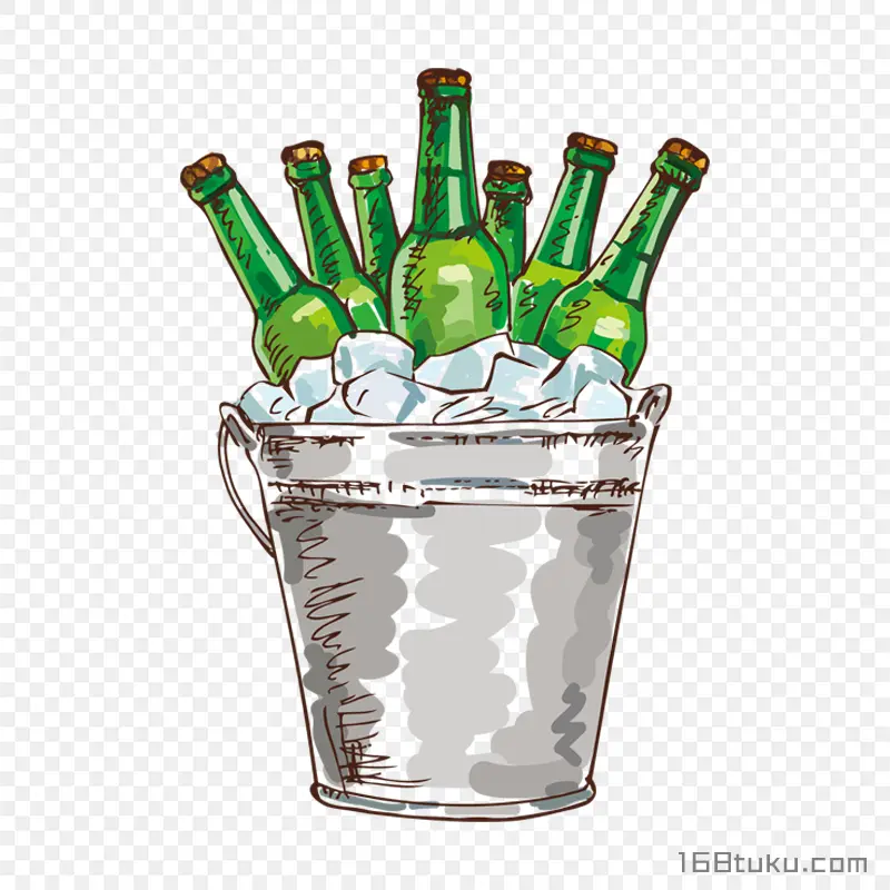 冰镇啤酒插画
