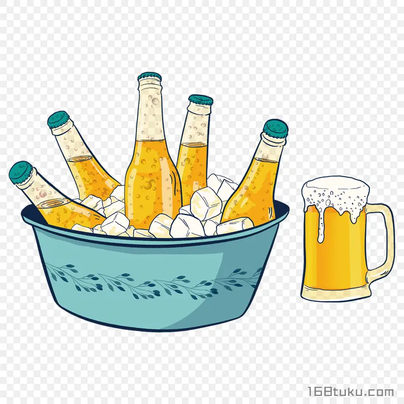 冰镇啤酒插画