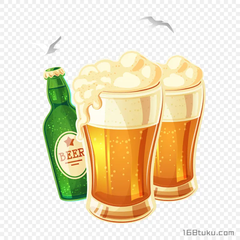 手绘啤酒插画