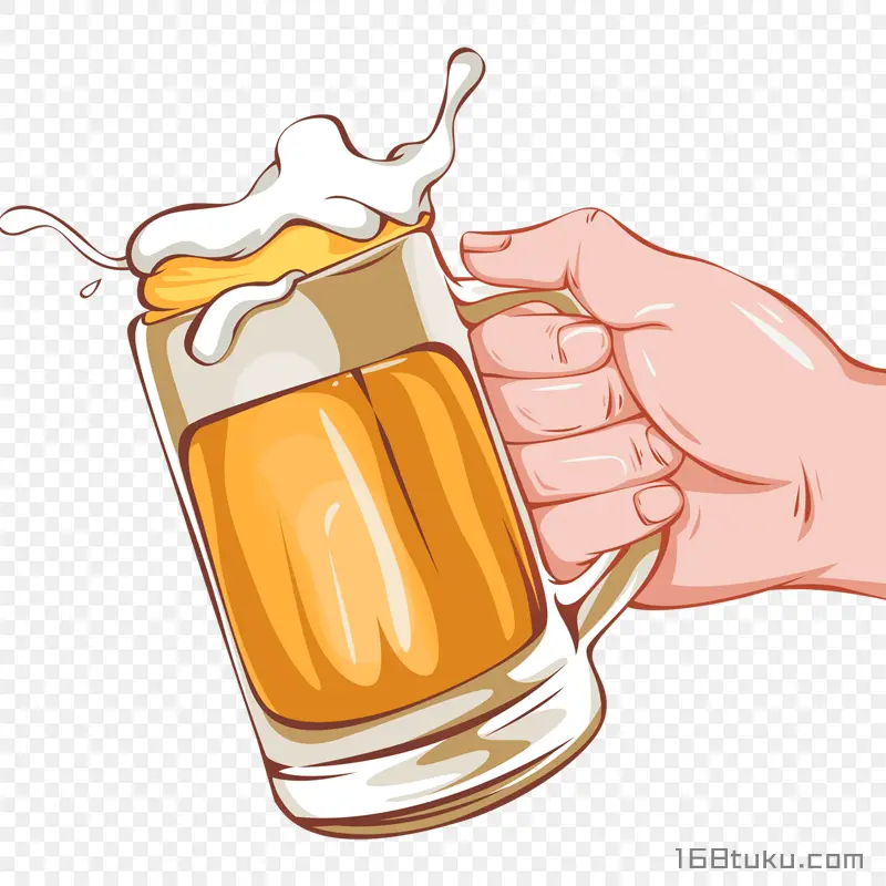手绘啤酒插画