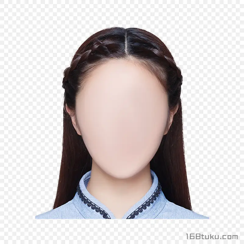 证件照模板女生发型免扣发型时尚发型png素材