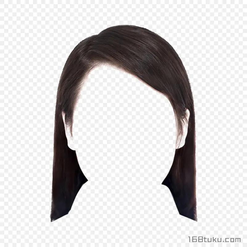 女生发型免扣发型时尚发型黑长直png素材