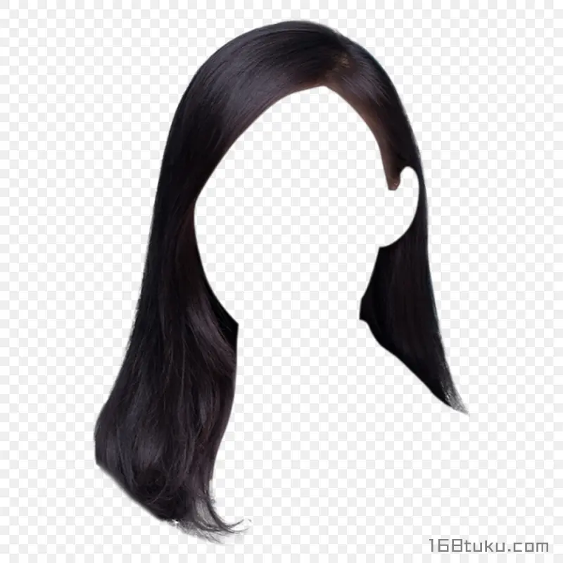 女生发型免扣发型时尚发型黑长直png素材