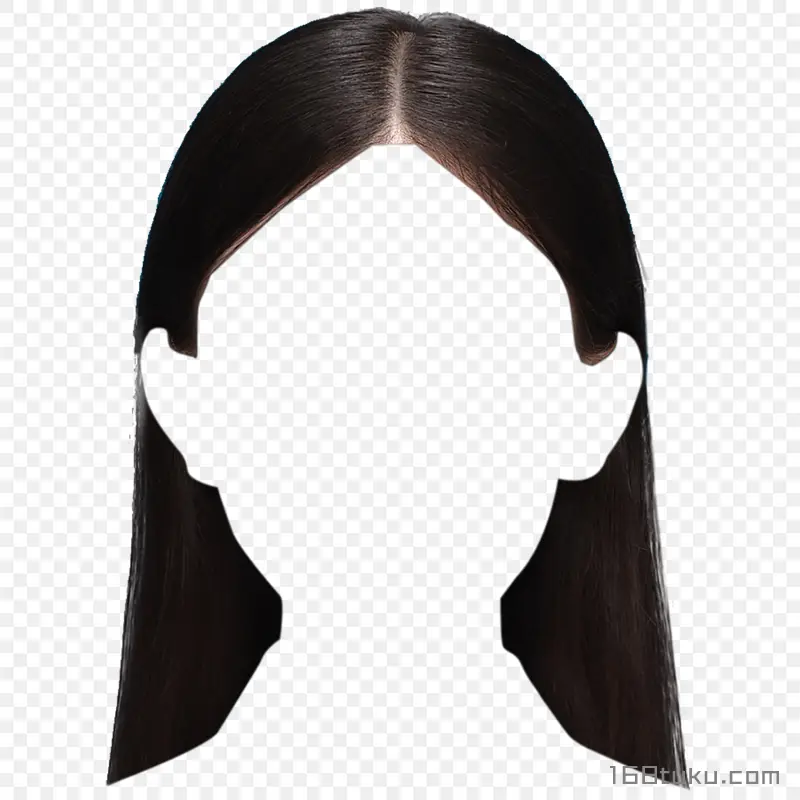 女生发型免扣发型时尚发型黑长直png素材