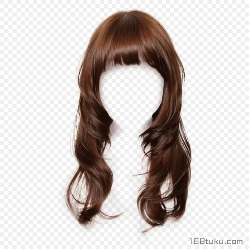 女生发型免扣发型时尚卷发棕色大波浪png素材