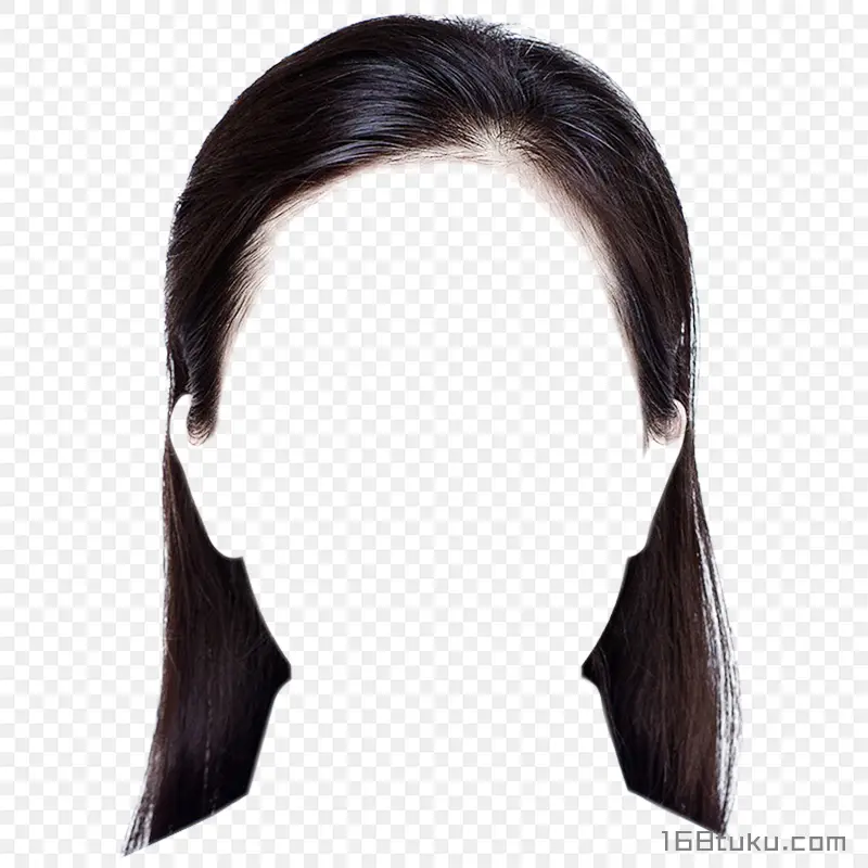 女生发型免扣发型时尚发型黑长直公主头png素材