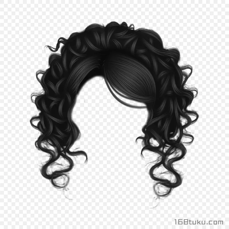 女生发型免扣发型时尚羊毛卷png素材