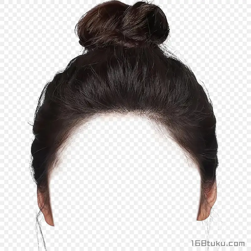 女生发型免扣发型时尚丸子头png素材