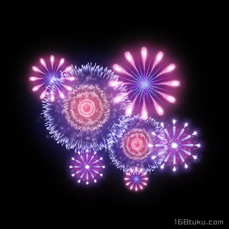 卡通彩色烟花