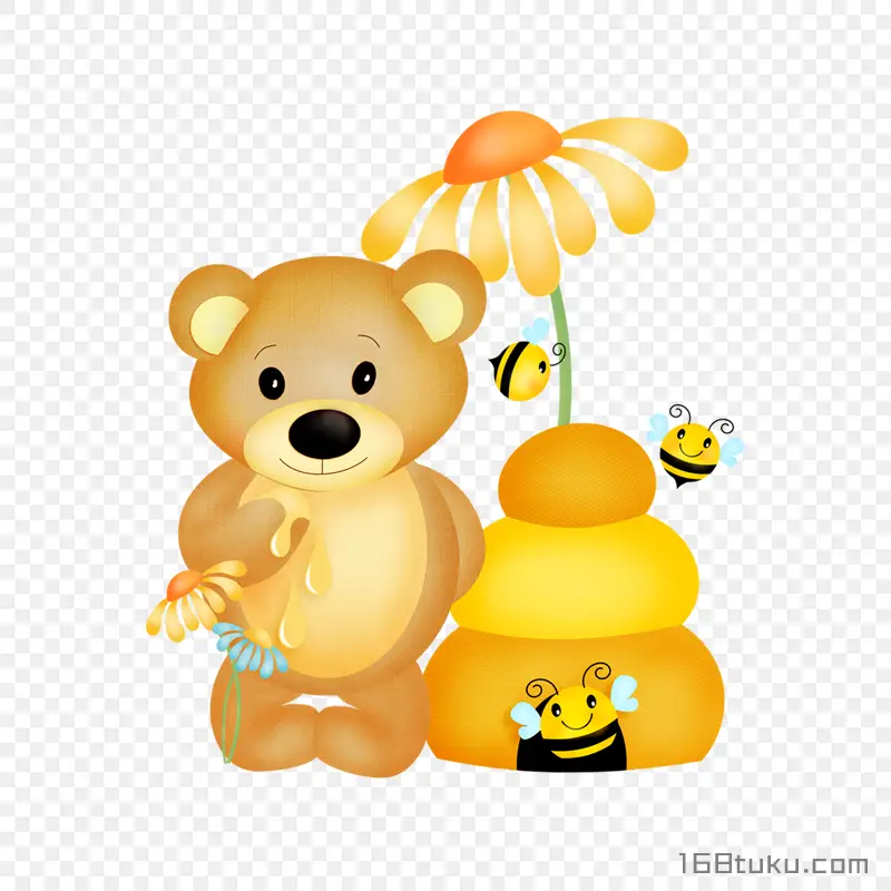 卡通蜜蜂和小熊
