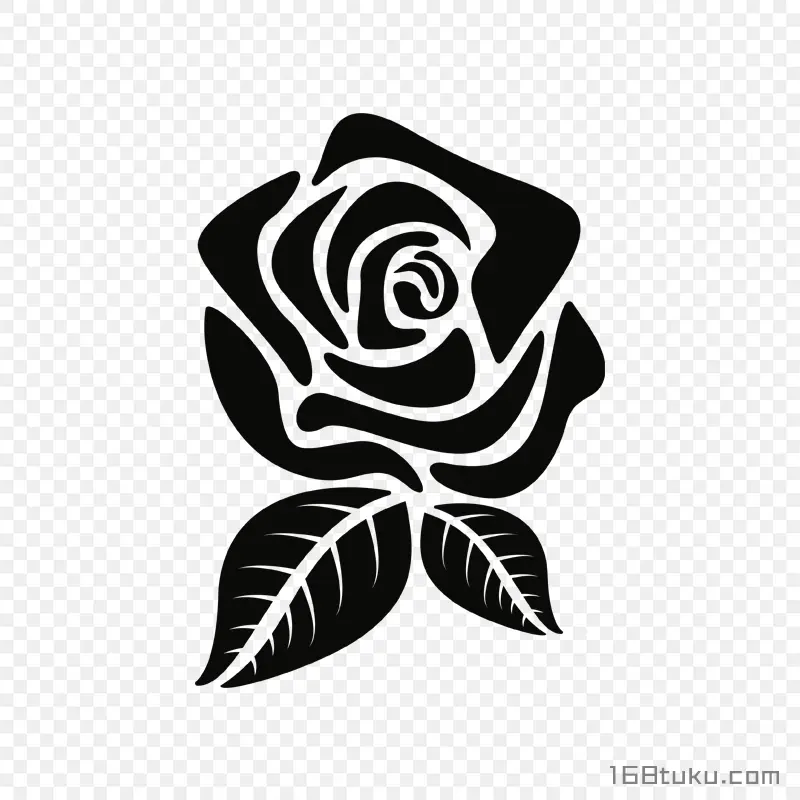 手绘插画一支玫瑰花月季花版画玫瑰png素材免费下载免扣