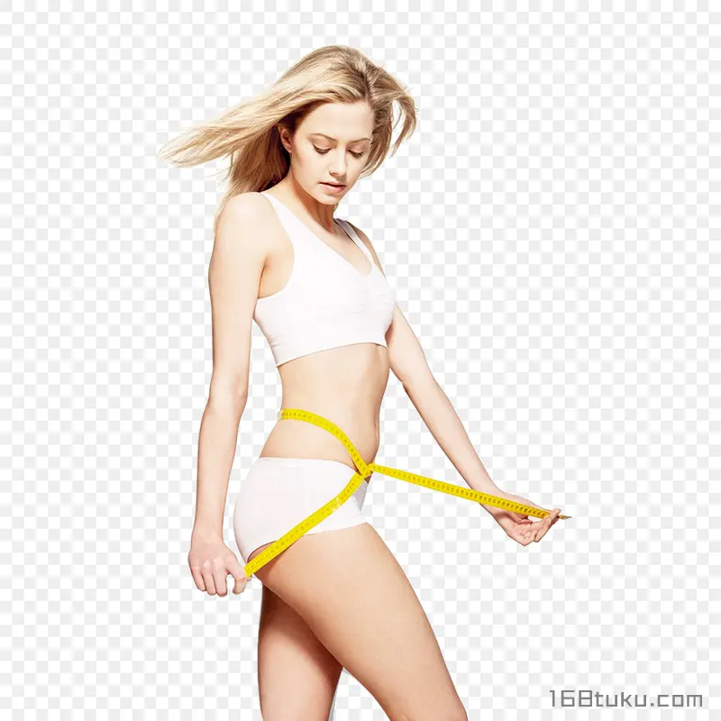 美女瘦身美容美体健身完美身材减肥皮尺测量腰围PNG素材免抠图片免费下载