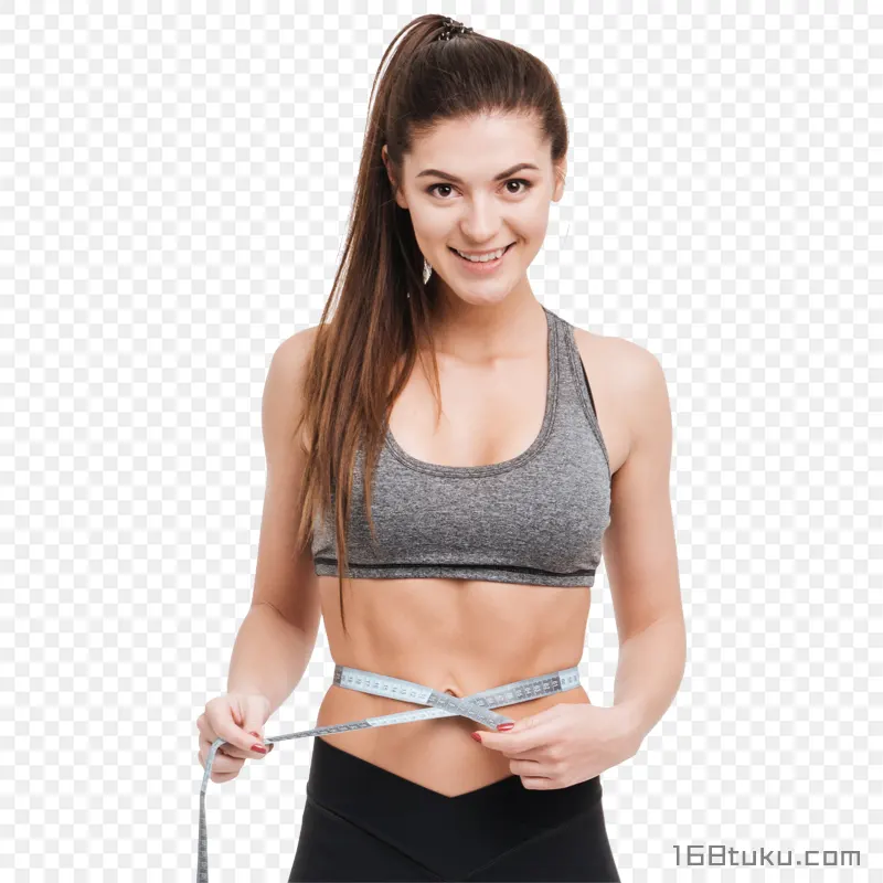 时尚美女瘦身美容美体健身完美身材减肥皮尺测量腰围PNG素材免抠图片免费下载