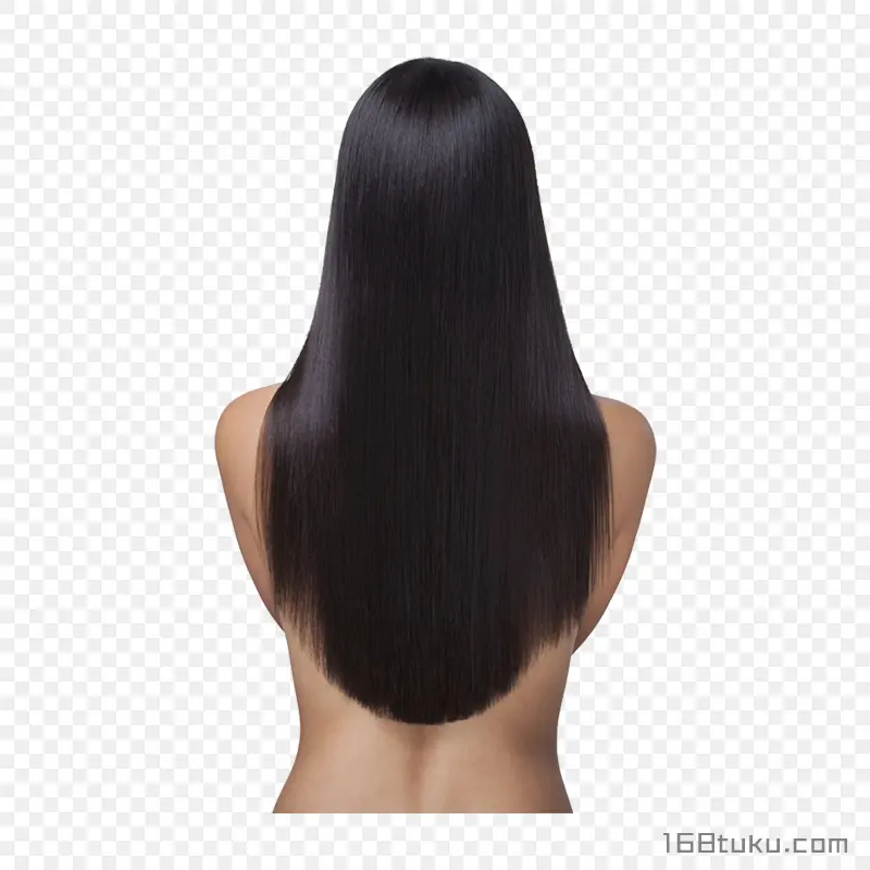 潮流发型美容美发时尚发型直发美女美发海报黑长直PNG素材免抠图片免费下载