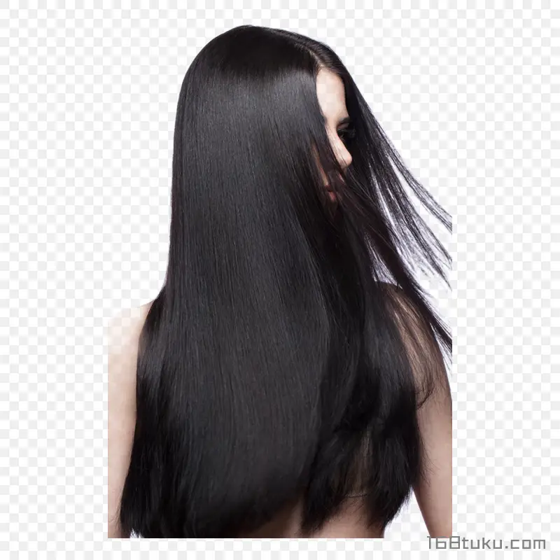 潮流发型美容美发时尚发型直发美女美发海报黑长直PNG素材免抠图片免费下载