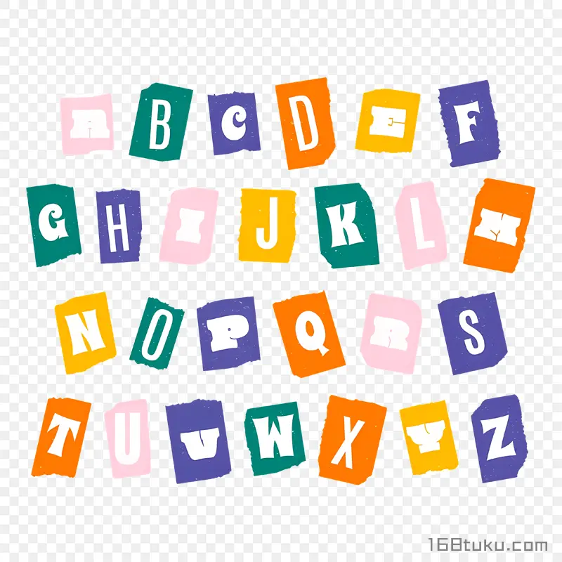 艺术字体设计英文字母png素材免抠素材