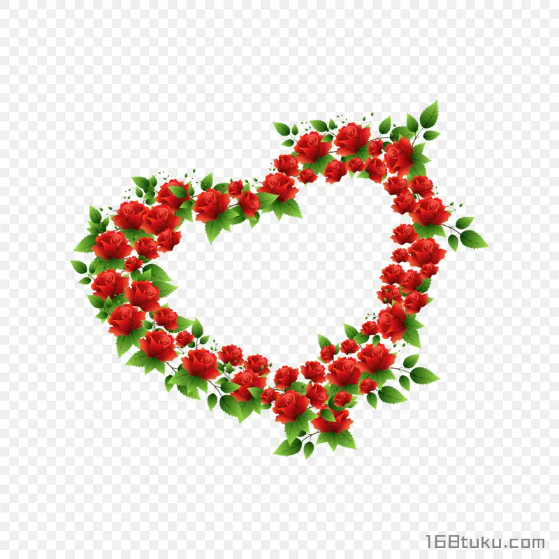 卡通玫瑰花花环png素材免抠素材
