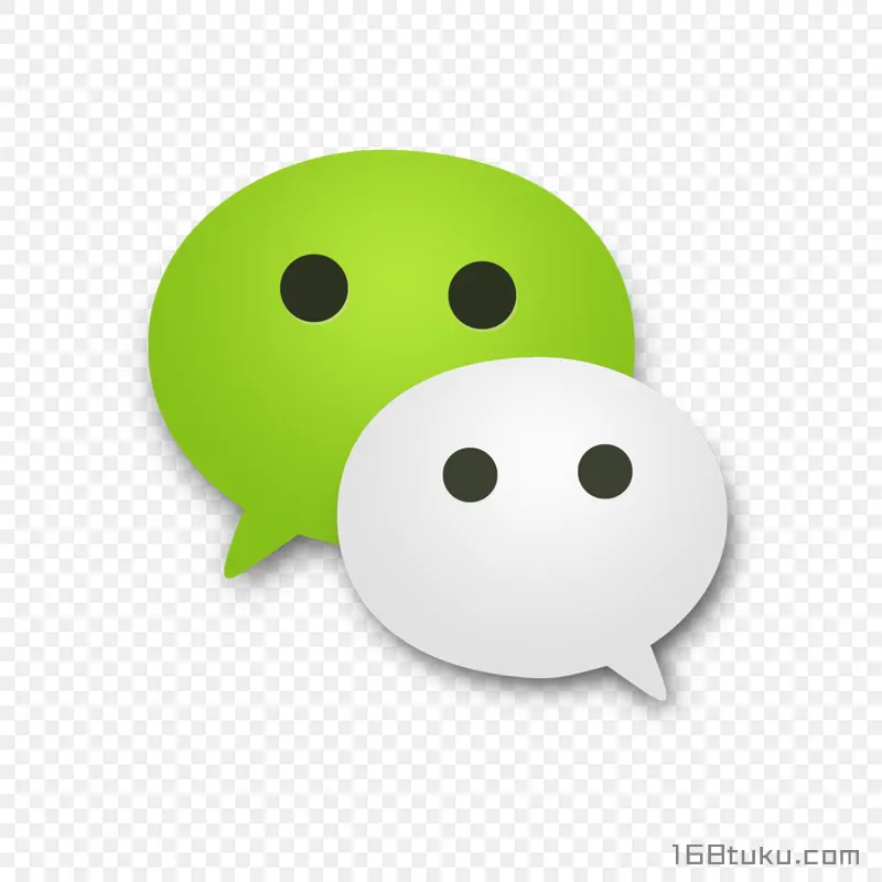 灰色和绿色微信图标PNG素材免费下载