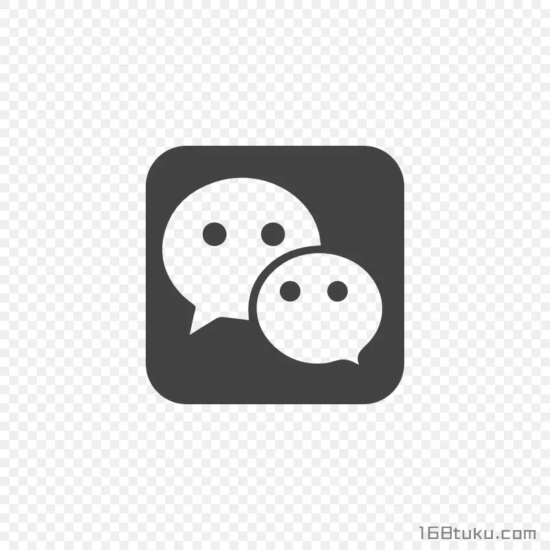 灰色背景镂空微信图标PNG素材免费下载