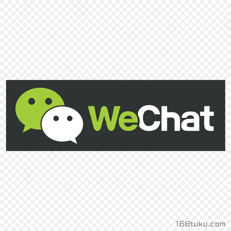 黑色长方形背景wechat微信图标PNG素材免费下载