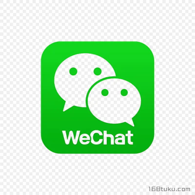 绿色镂空wechat微信图标PNG素材免费下载