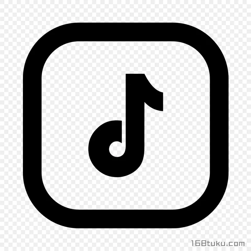 黑色圆角矩形抖音logopng素材免抠素材