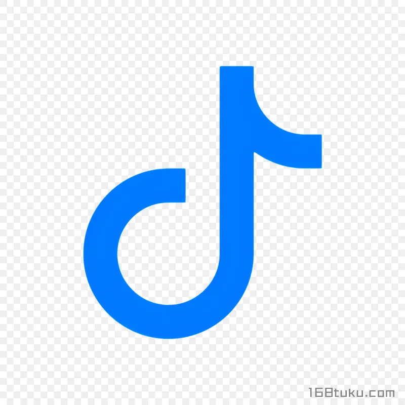 蓝色抖音logo标志png素材免抠素材