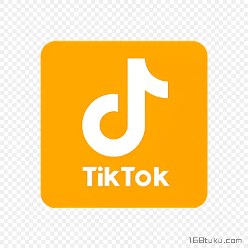 橙色tiktok抖音标志png素材免抠素材
