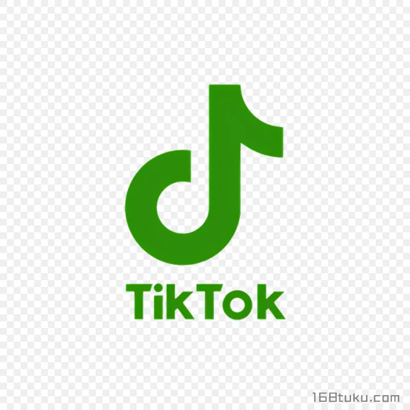 绿色抖音tiktok标志png素材免抠素材