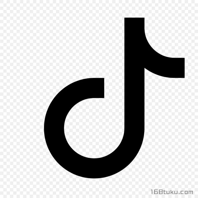 黑色简约抖音标志png素材免抠素材