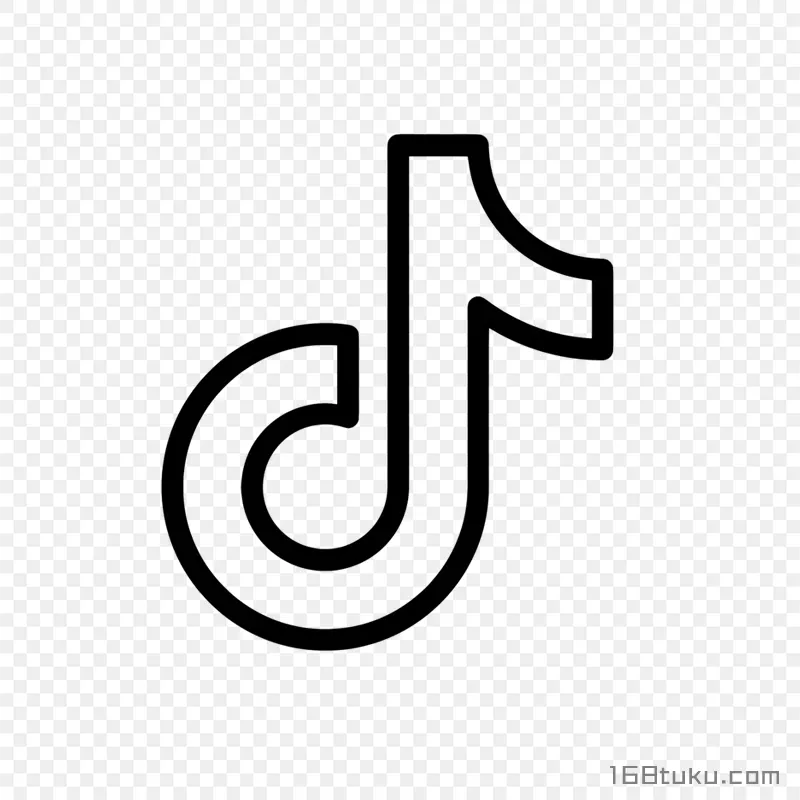 线条抖音logo镂空标志png素材免抠素材