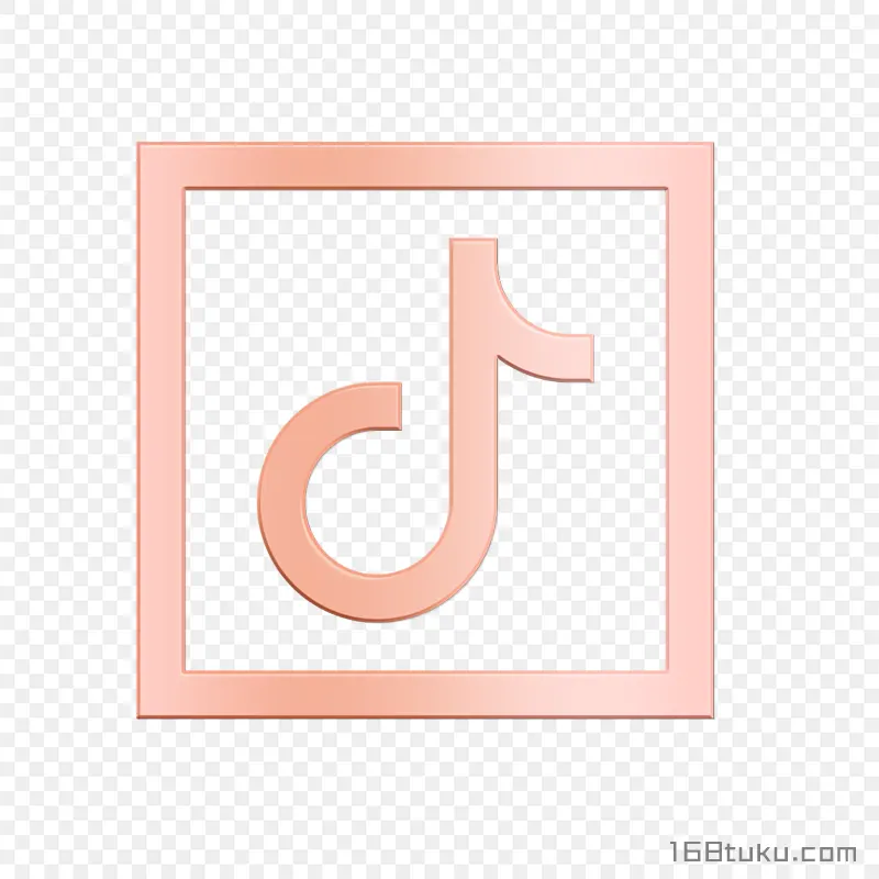淡粉色渐变抖音质感标志png素材免抠素材