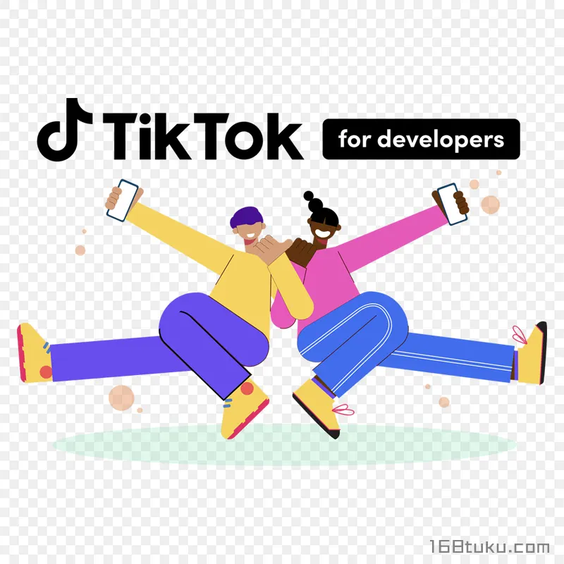 矢量人物抖音TIKTOK标志png素材免抠素材