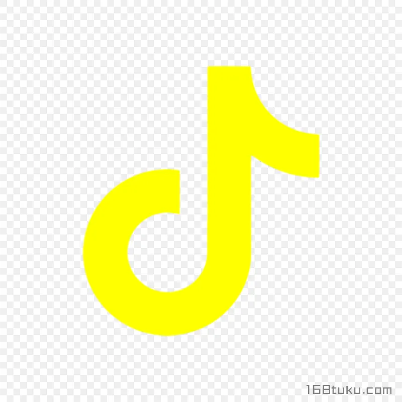 黄色抖音logo标志png素材免抠素材
